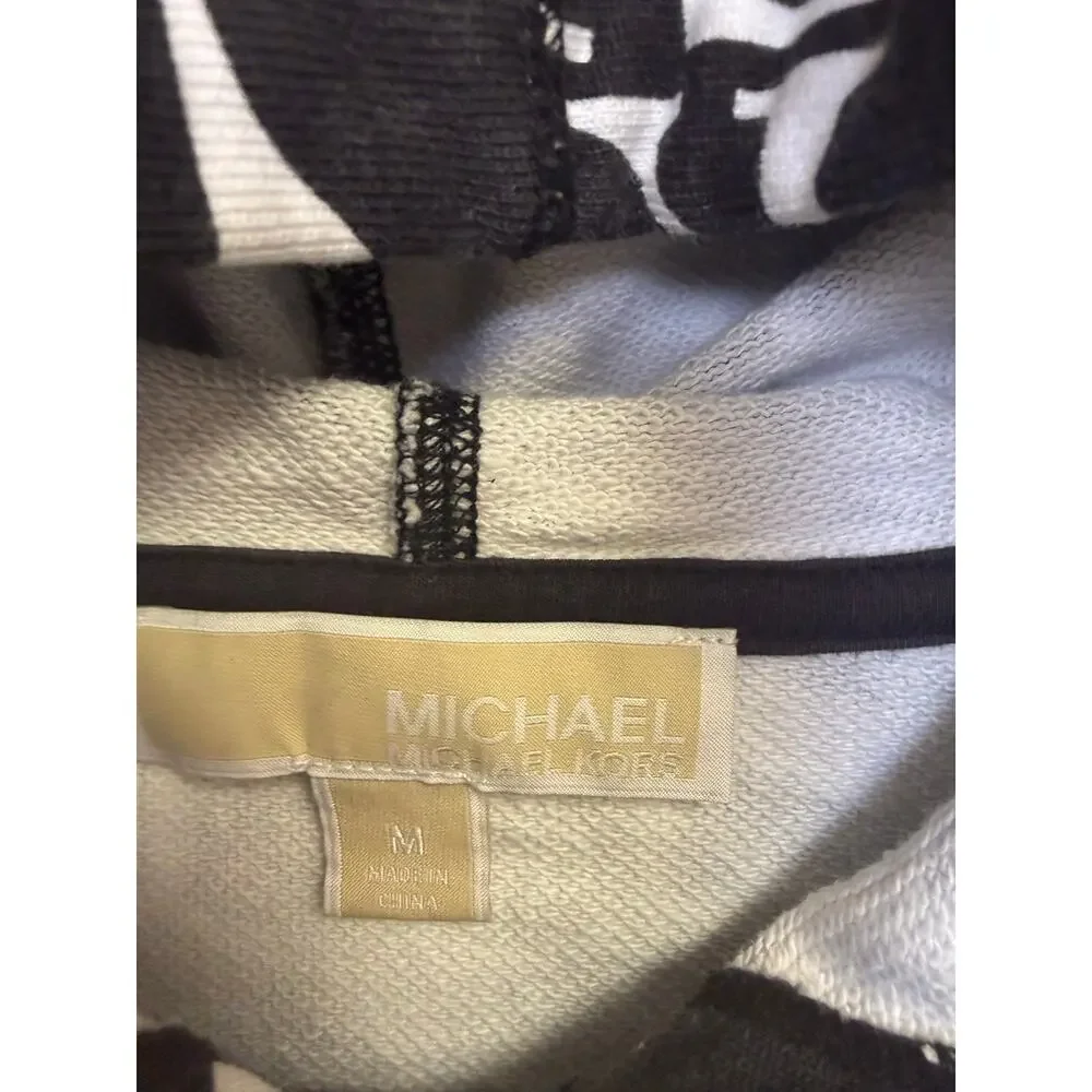 michael kors black and white hoodie womens medium